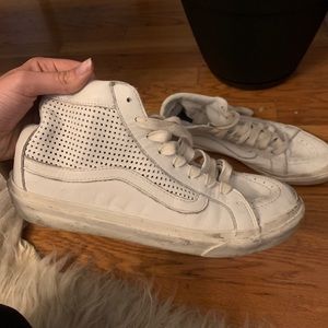 Vans white leather high tops